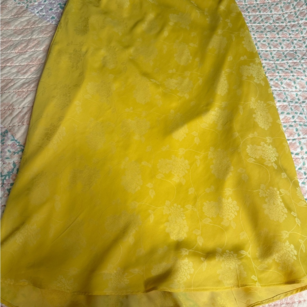 Chelsea & Violet Yellow Floral Midi Skirt